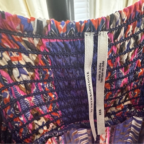 Anthropologie Smocked Flutter Sleeve Maxi XXS - Picture 3 of 3